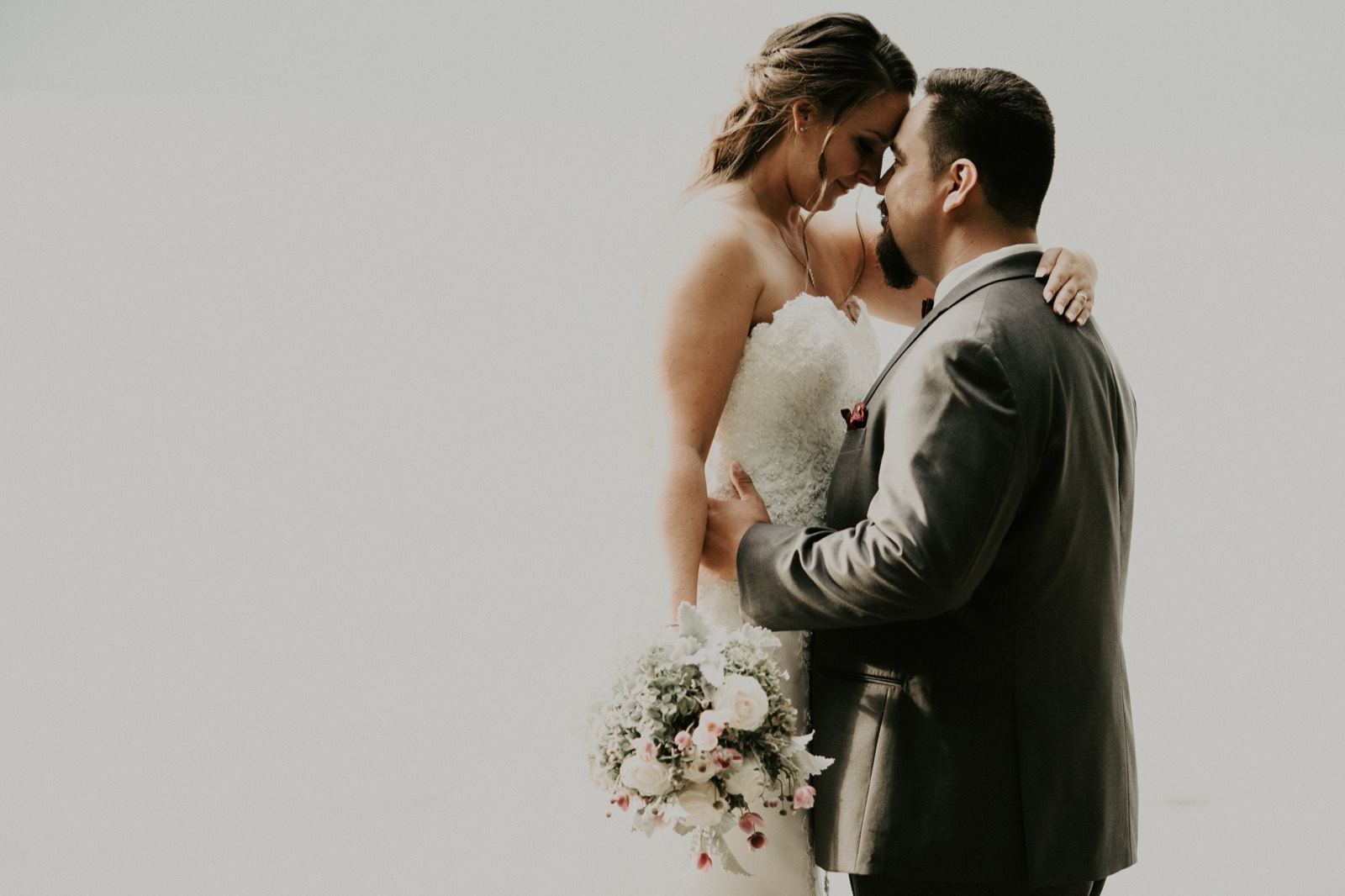 Wedding couple portrait with editorial composition